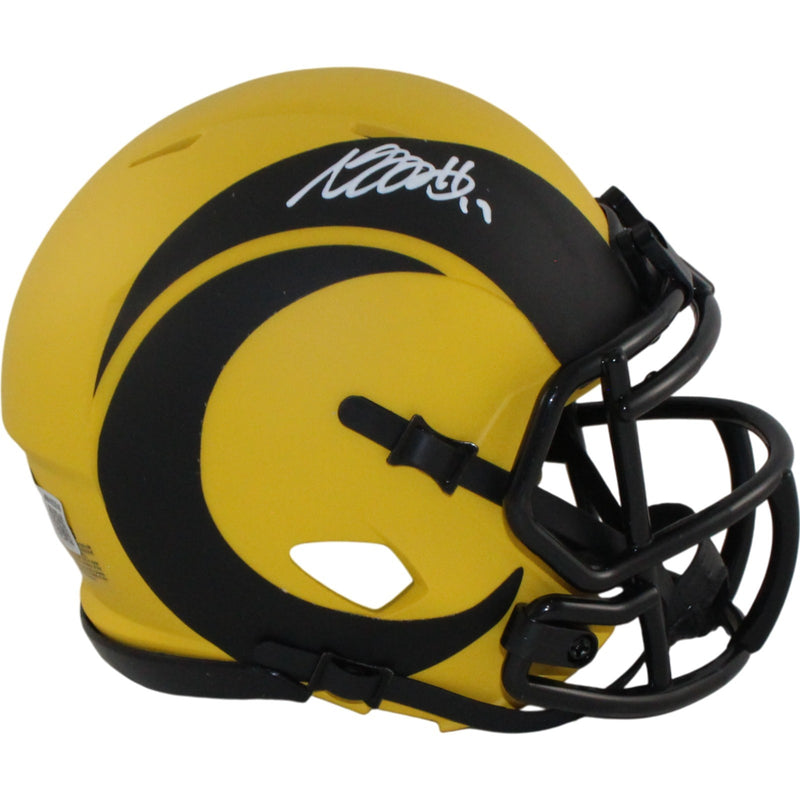 Davante Adams Autographed Los Angeles Rams Rave Mini Helmet Beckett BAS