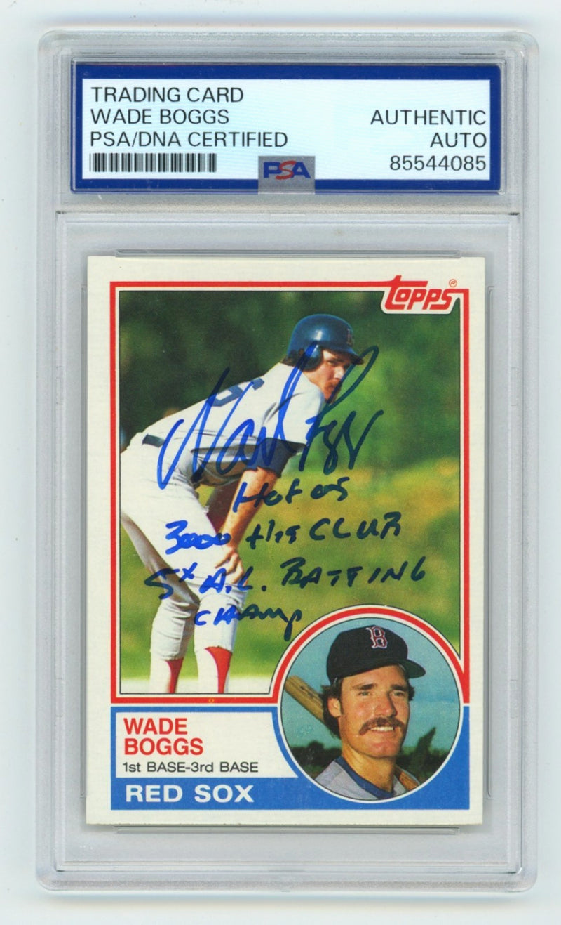 Wade Boggs Signed 1983 Topps Rookie Card #498 PSA Authentic