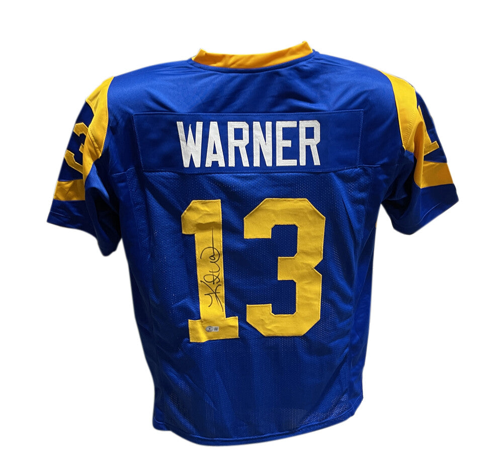 Kurt Warner Signed St. Louis Rams Pro Style Football Jersey - Beckett