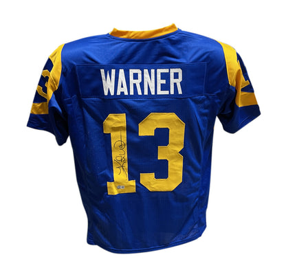Kurt Warner Signed St. Louis Rams Pro Style Football Jersey - Beckett