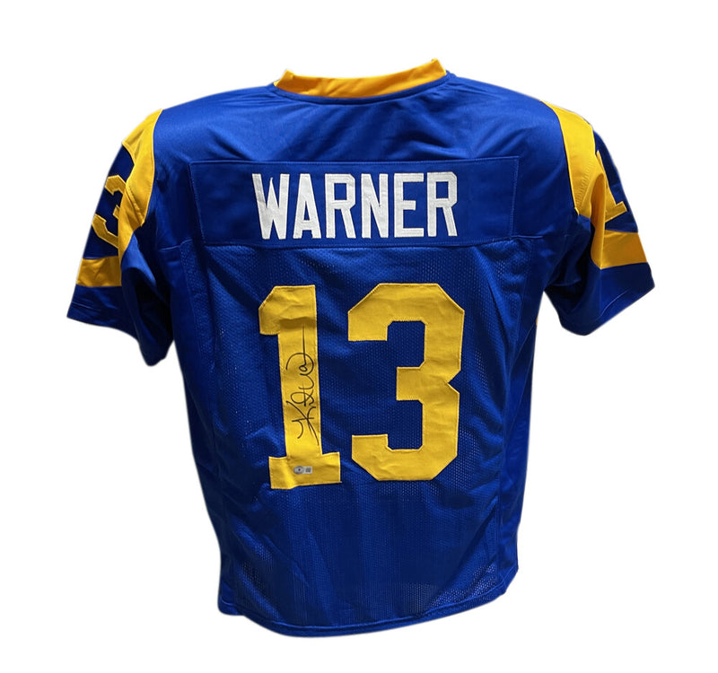 Kurt Warner Signed St. Louis Rams Pro Style Football Jersey - Beckett