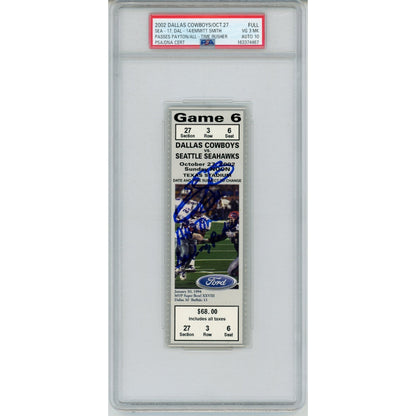 Emmitt Smith Autographed Dallas Cowboys All-Time Rushing Record Ticket