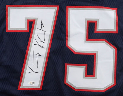 Vince Wilfork Signed New England Patriots Blue Custom Jersey