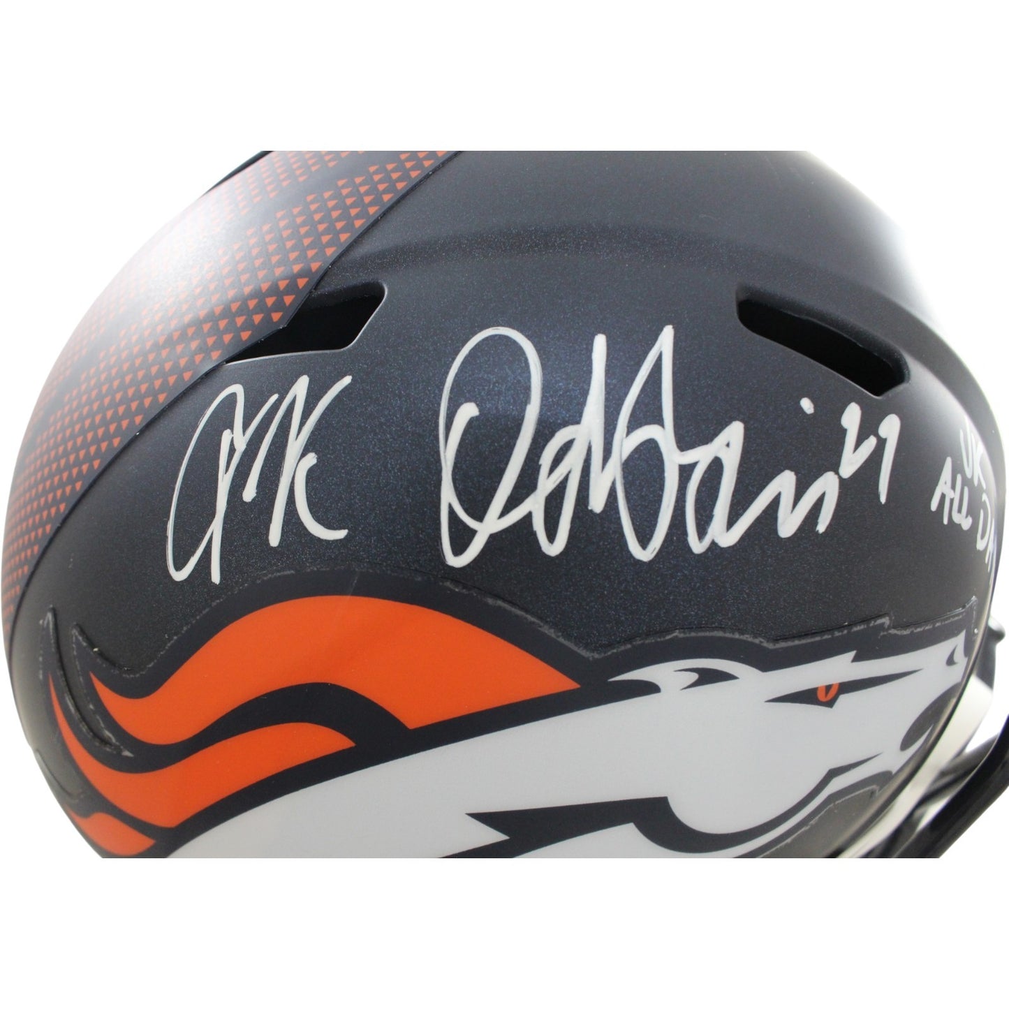 JK Dobbins Signed Denver Broncos Full Size Helmet - JK All Day