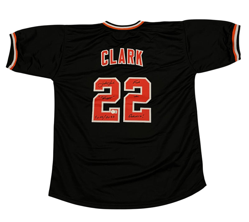 Jack Clark Signed San Francisco Giants Custom Jersey - 4 Inscriptions