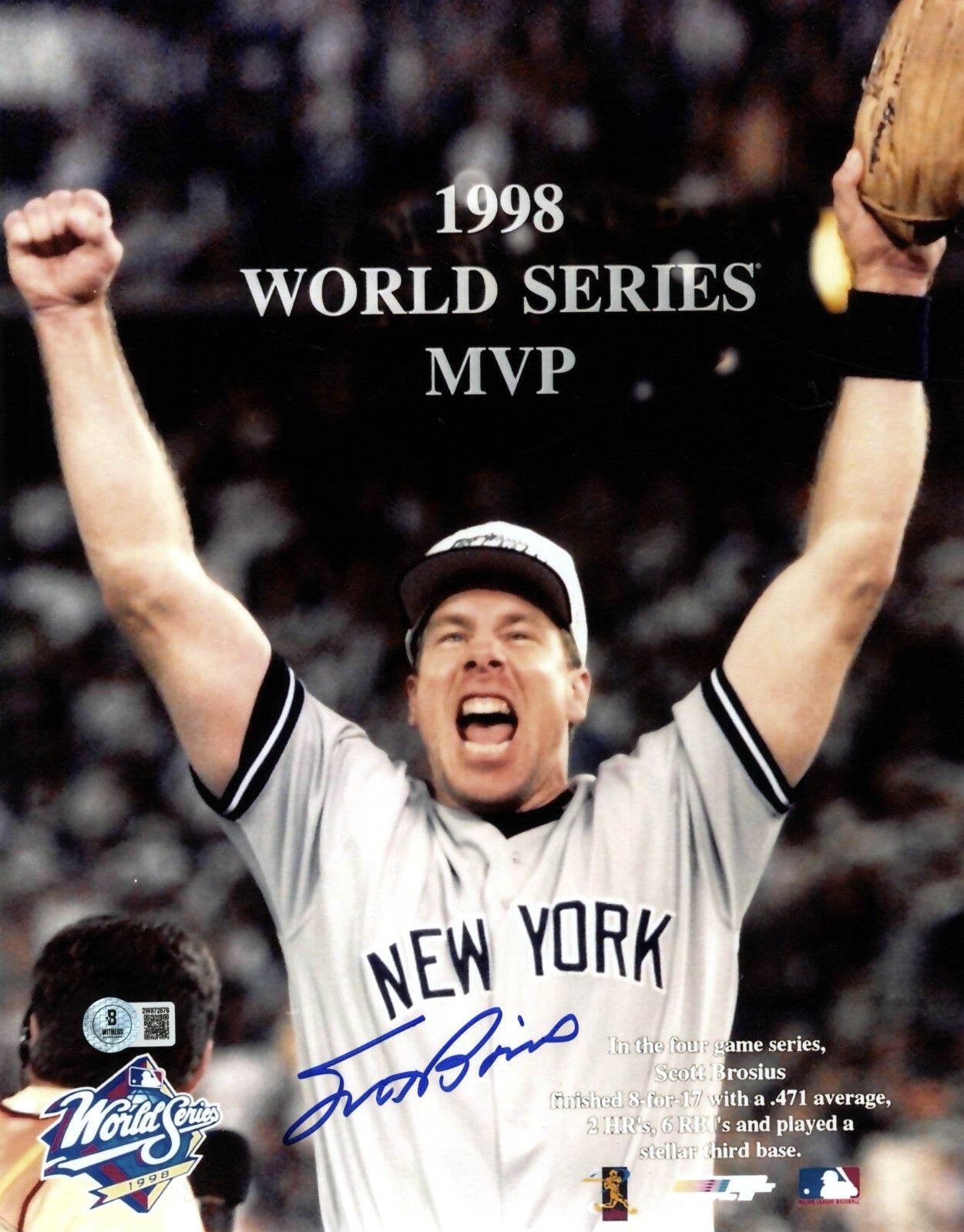 Scott Brosius Signed New York Yankees 11x14 Photo - 1998 World Series MVP