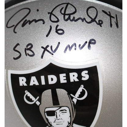 Jim Plunkett Oakland Raiders Autographed VSR4 Mini Helmet