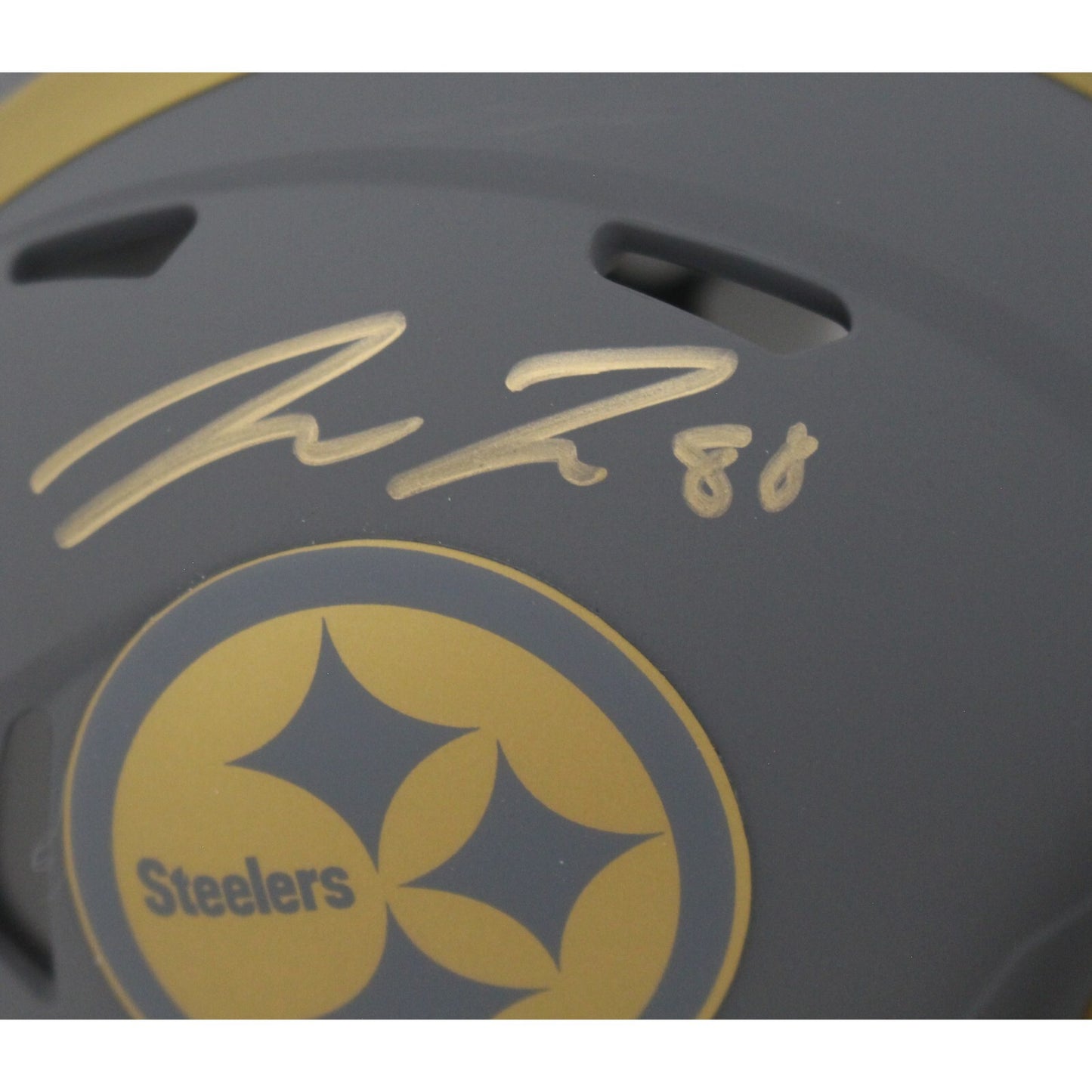 Pat Freiermuth Autographed Pittsburgh Steelers Slate Mini Helmet