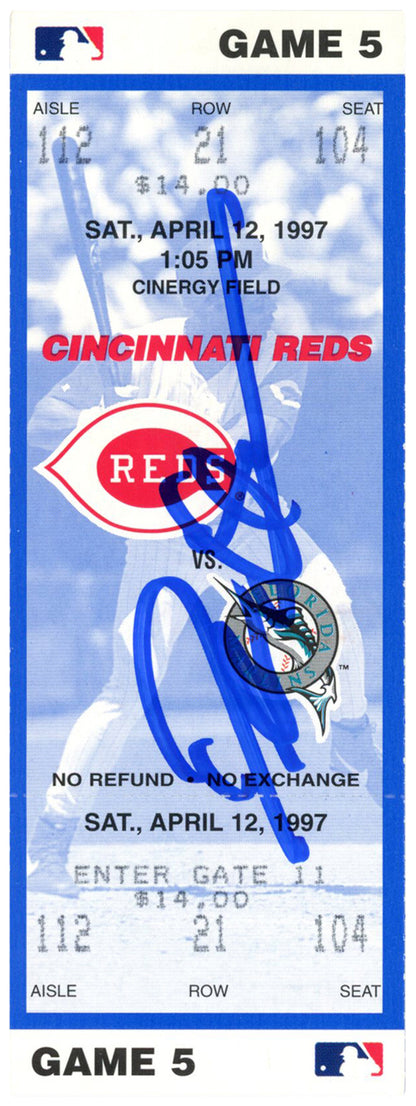Deion Sanders Signed Cincinnati Reds April 12, 1997 Ticket Stub (BAS)