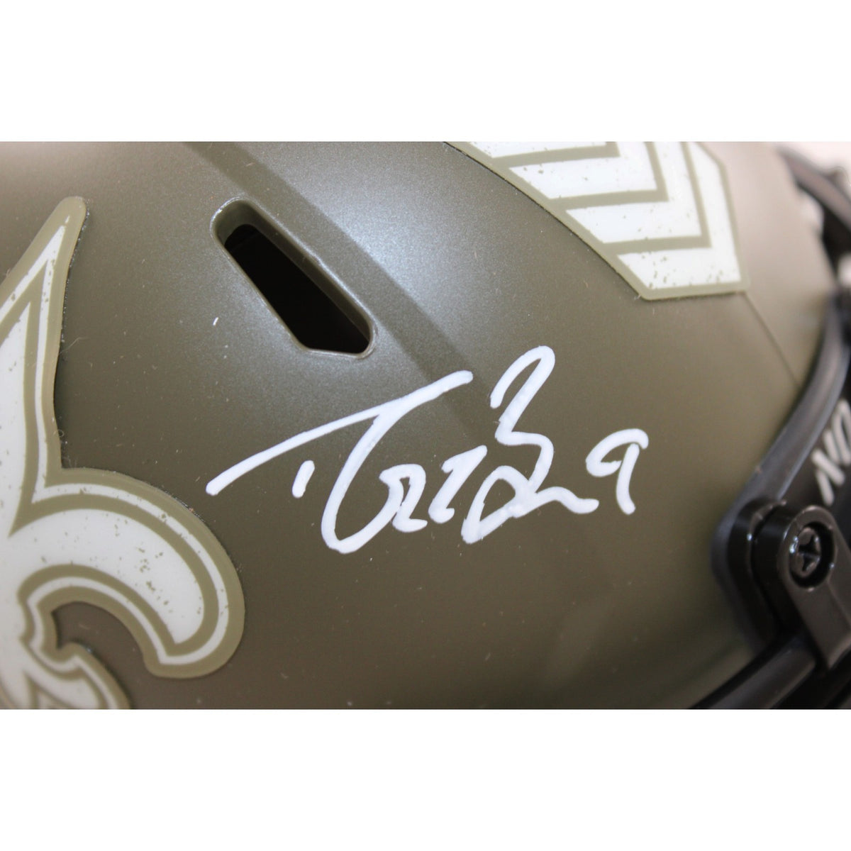 Drew Brees Autographed New Orleans Saints 2022 Salute to Service Mini Helmet