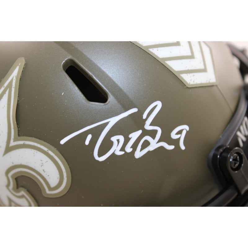 Drew Brees Autographed New Orleans Saints 2022 Salute to Service Mini Helmet