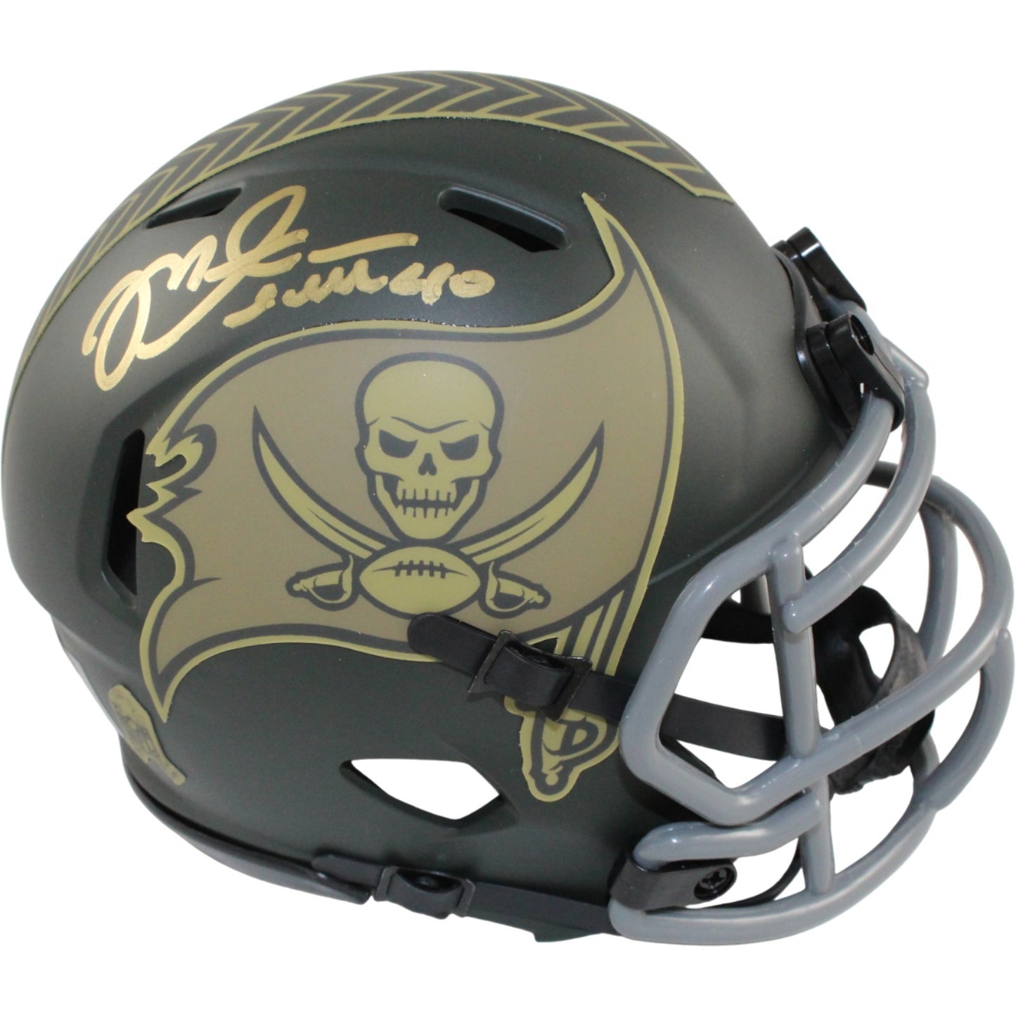 Mike Alstott Tampa Bay Buccaneers 2025 Salute to Service Mini Helmet BAS
