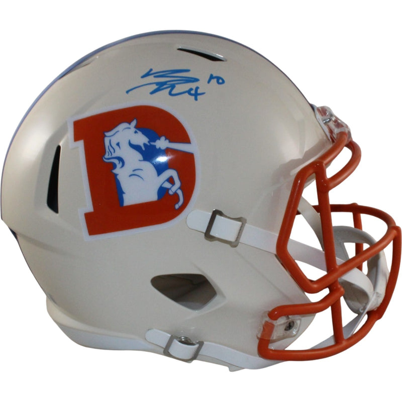 Bo Nix Autographed Denver Broncos Full Size Retro Helmet