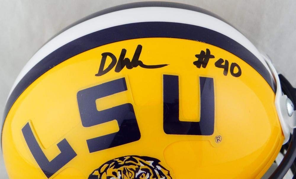 Devin White Autographed LSU Tigers Yellow Schutt Mini Helmet