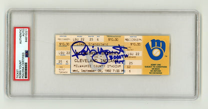 Robin Yount Signed 3000th Hit Game Ticket - September 9, 1992