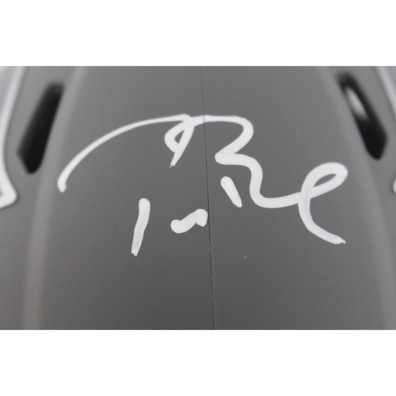 Tom Brady Autographed New England Patriots Slate Mini Helmet (Fanatics)