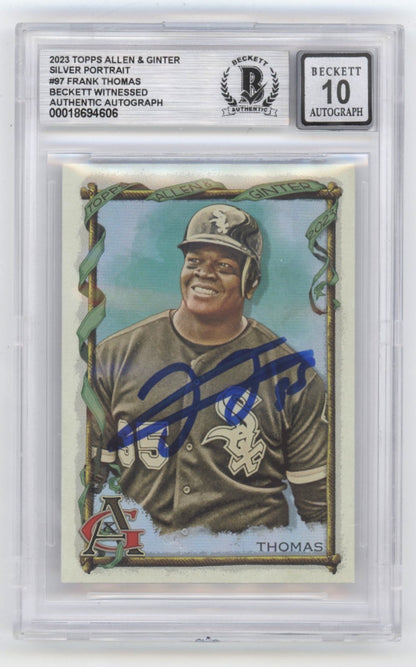 Frank Thomas Signed 2023 Topps Allen & Ginter Silver Portrait Card BGS 10 Auto