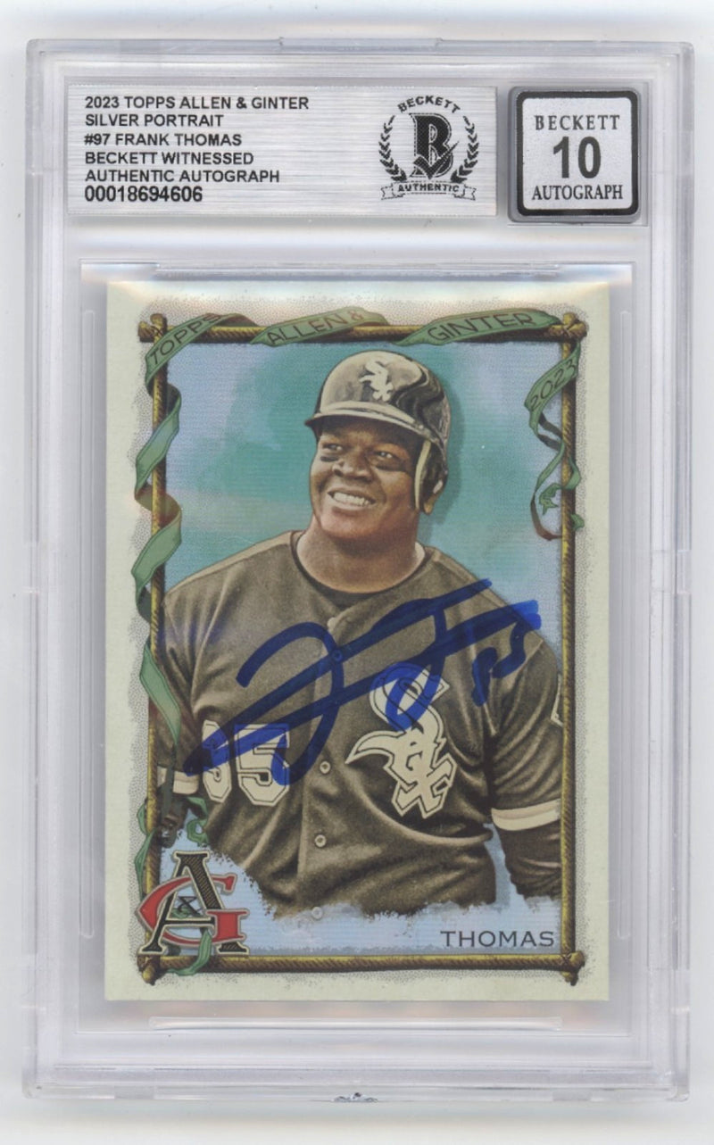 Frank Thomas Signed 2023 Topps Allen & Ginter Silver Portrait Card BGS 10 Auto