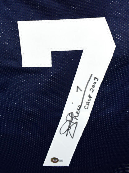 Joe Theismann Signed Navy Blue Custom College Style Jersey