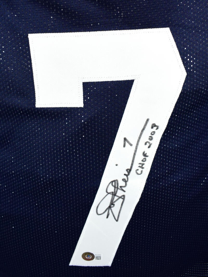 Joe Theismann Signed Navy Blue Custom College Style Jersey