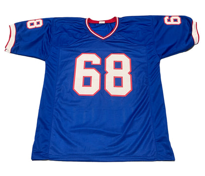 Joe DeLamielleure Signed Buffalo Bills Custom Jersey (HOF 03)