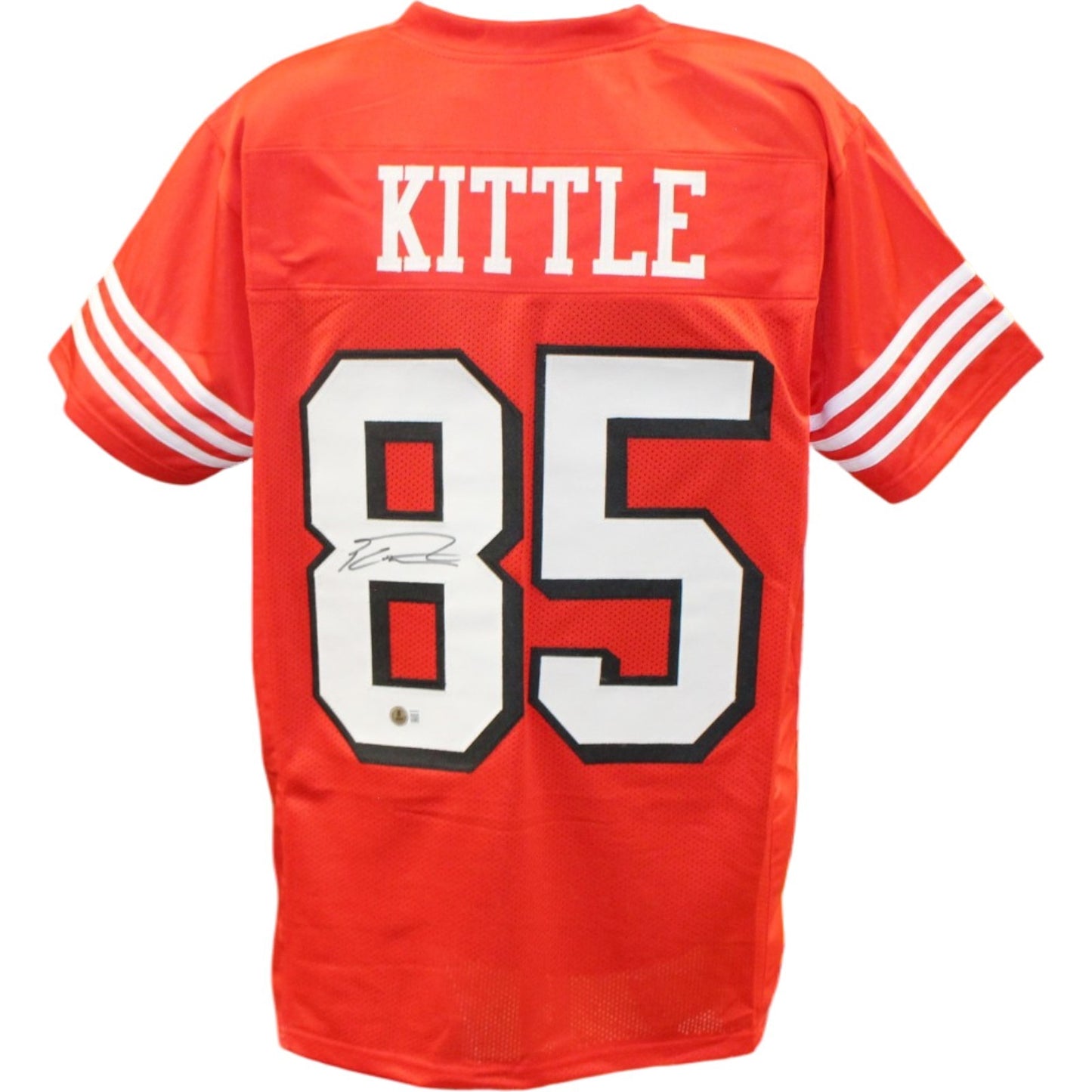 George Kittle Autographed Red Pro Style Jersey (XL) - Beckett Witnessed