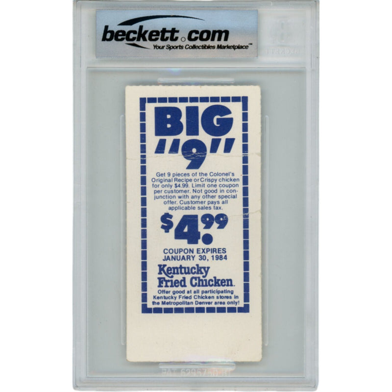 John Elway Signed Denver Broncos Inscribed Ticket Stub (1st Comeback Win)