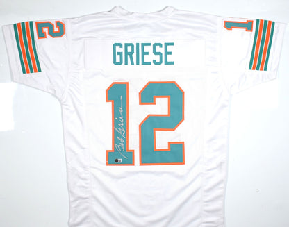 Bob Griese Signed Miami Dolphins White Custom Jersey