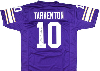 Fran Tarkenton Signed Minnesota Vikings Purple Custom Jersey - HOF