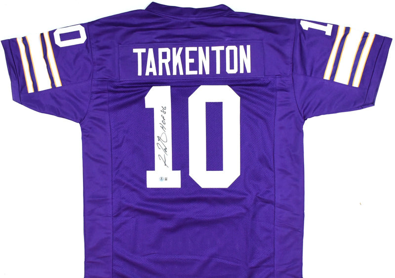 Fran Tarkenton Signed Minnesota Vikings Purple Custom Jersey - HOF