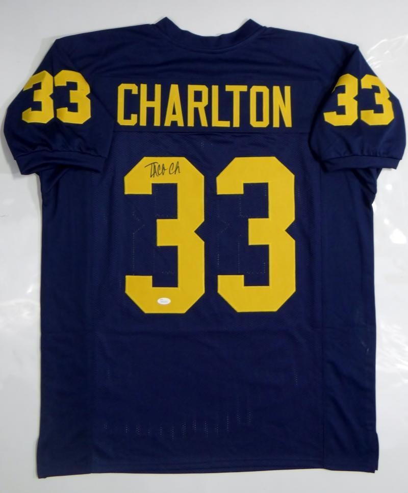 Taco Charlton Signed Navy Blue Custom Football Jersey