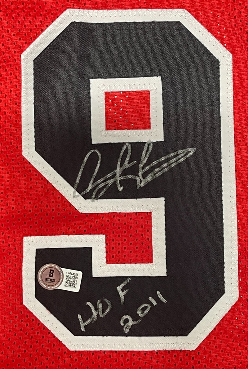Dennis Rodman Signed Chicago Bulls Custom Red Jersey HOF 11 Beckett BAS