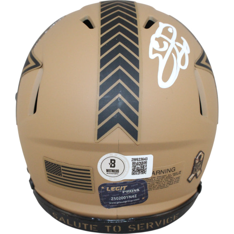 Emmitt Smith Dallas Cowboys Autographed Salute to Service Mini Helmet