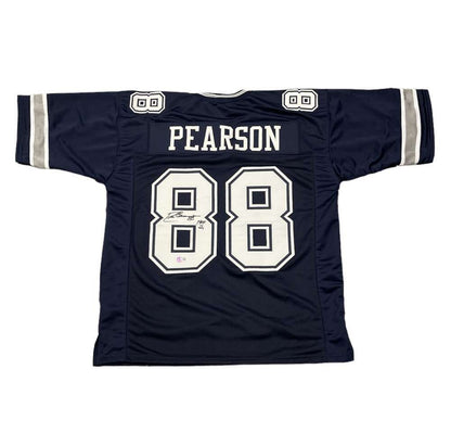 Drew Pearson Signed Dallas Cowboys Navy Custom Jersey (HOF 21)
