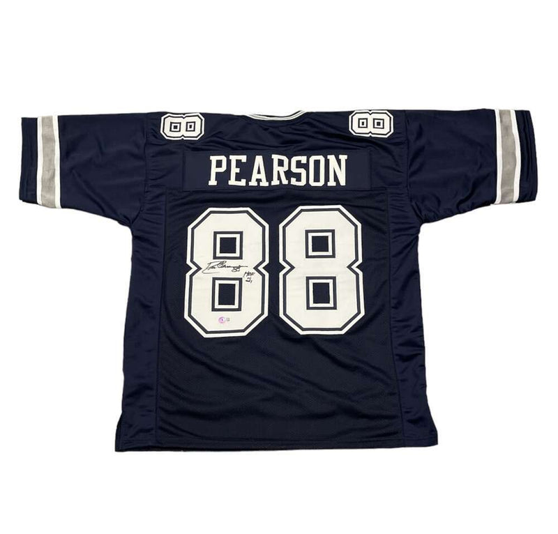 Drew Pearson Signed Dallas Cowboys Navy Custom Jersey (HOF 21)