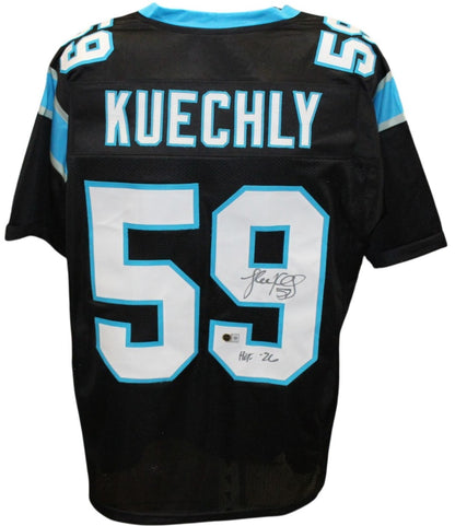 Luke Kuechly Signed Carolina Panthers Black Jersey - HOF Inscription