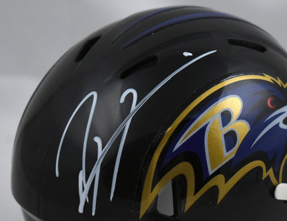 Ray Lewis Autographed Baltimore Ravens White Speed Mini Helmet