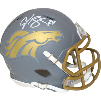 Champ Bailey Signed Denver Broncos Slate Alternate Mini Helmet