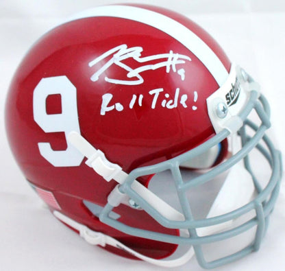 Bryce Young Signed Alabama Crimson Tide White Mini Helmet (Roll Tide Inscr)