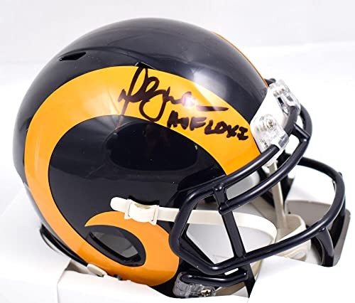 Marshall Faulk Signed Los Angeles Rams 1981-1999 Throwback Mini Helmet