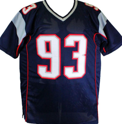 Richard Seymour Autographed Blue Custom Jersey
