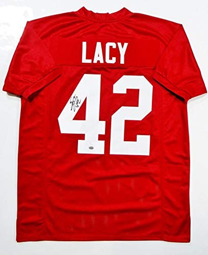 Eddie Lacy Signed Crimson Custom College Style Jersey