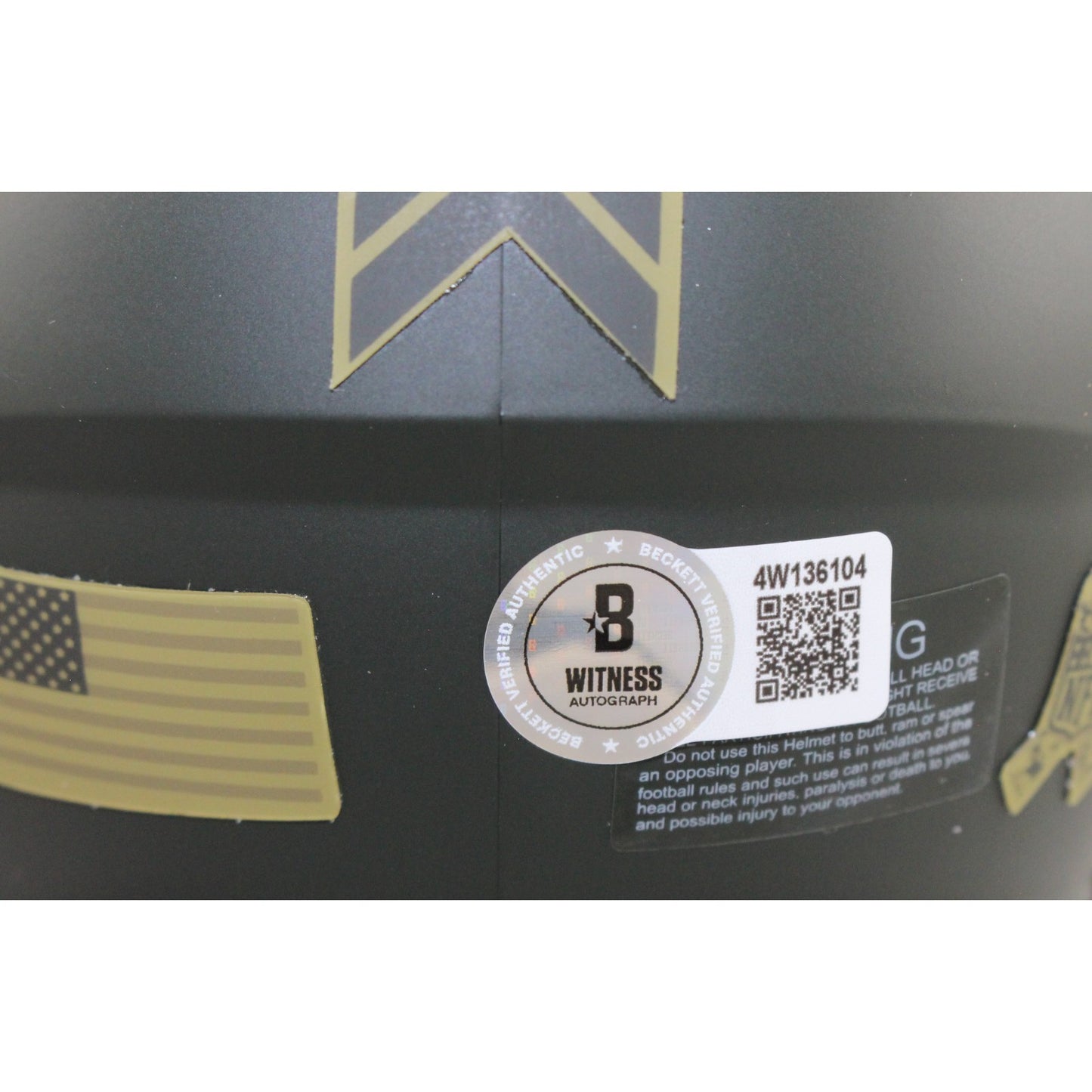 Mike Alstott Tampa Bay Buccaneers 2025 Salute to Service Mini Helmet BAS