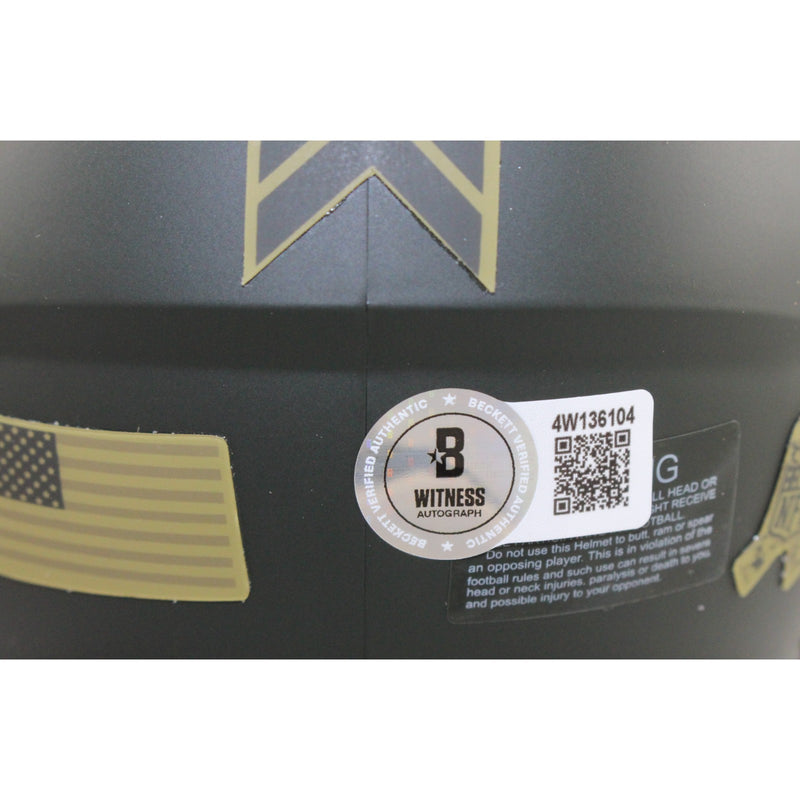 Mike Alstott Tampa Bay Buccaneers 2025 Salute to Service Mini Helmet BAS