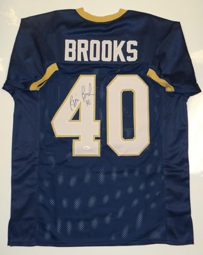 Reggie Brooks Autographed Blue Custom Jersey