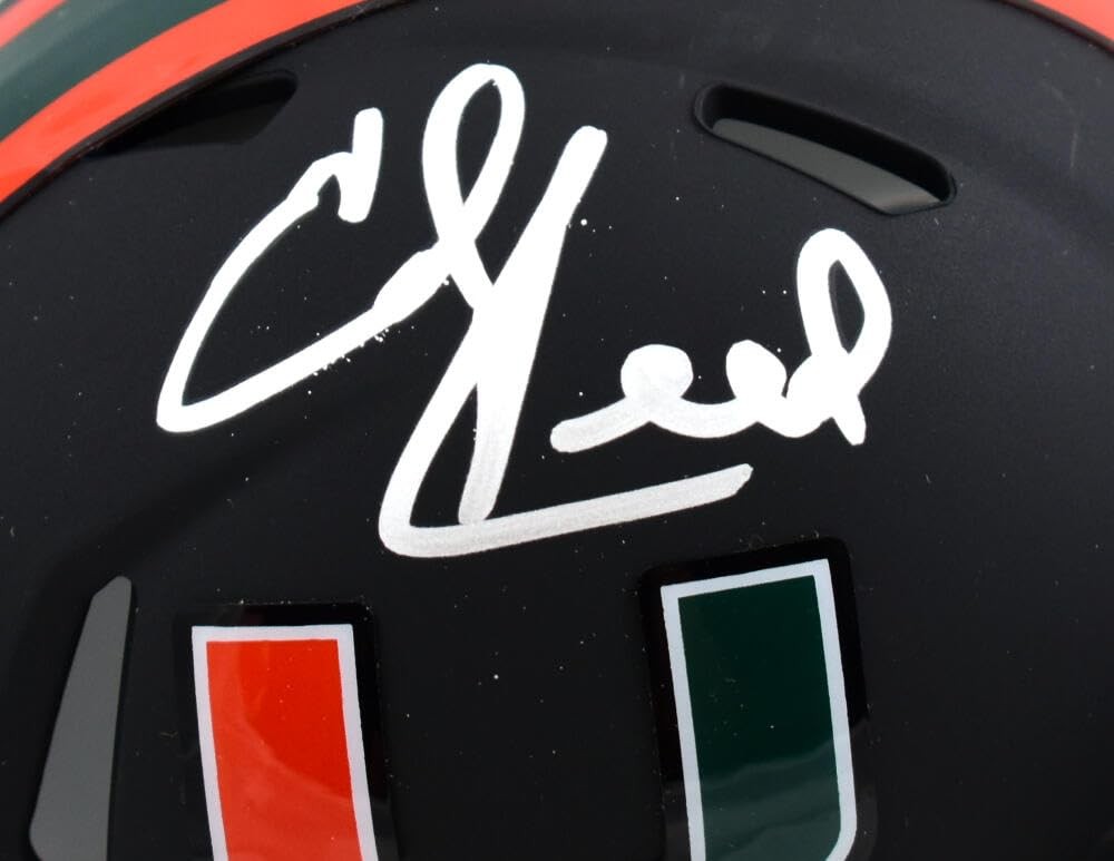 Ed Reed Signed Miami Hurricanes Nights Edition Mini Helmet