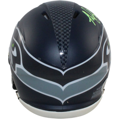 Malcolm Smith Signed Seattle Seahawks Throwback Mini Helmet Beckett Witnessed