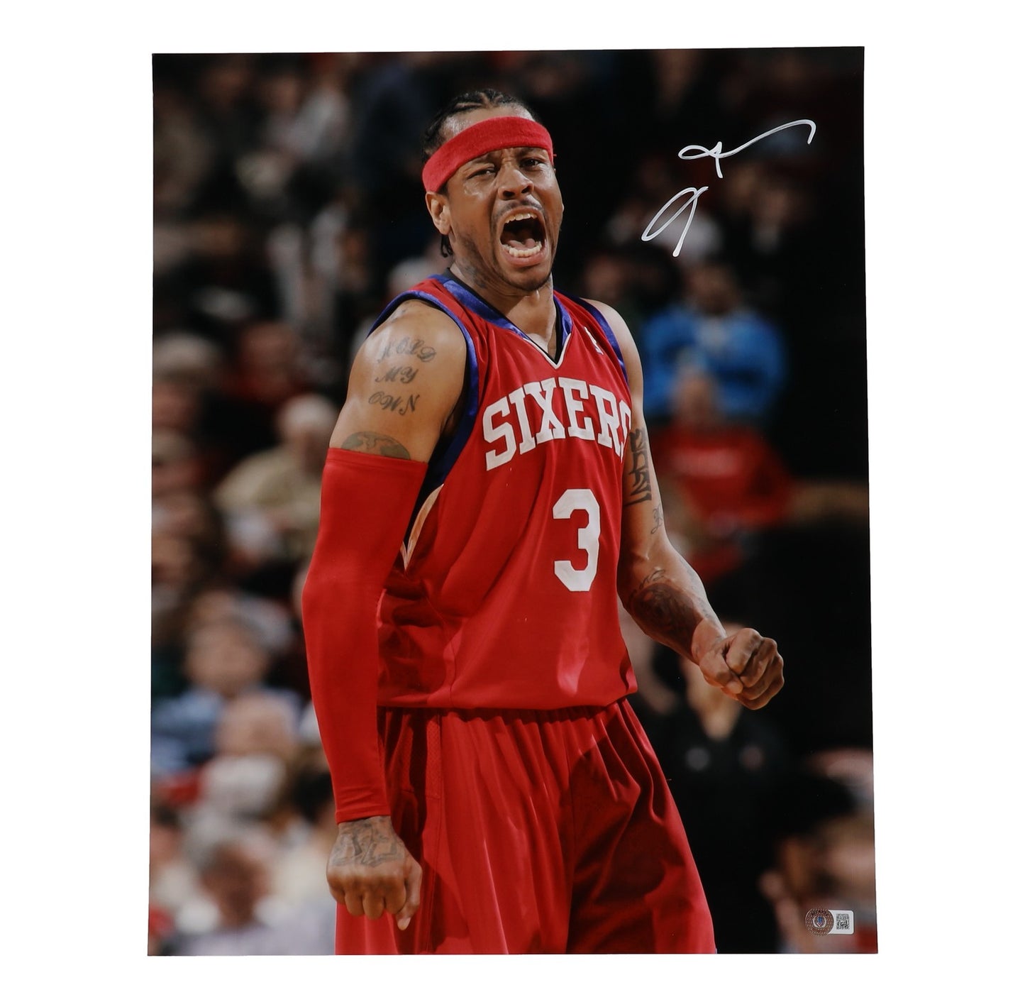 Allen Iverson Autographed Philadelphia 76ers 16x20 Photo - Red Jersey