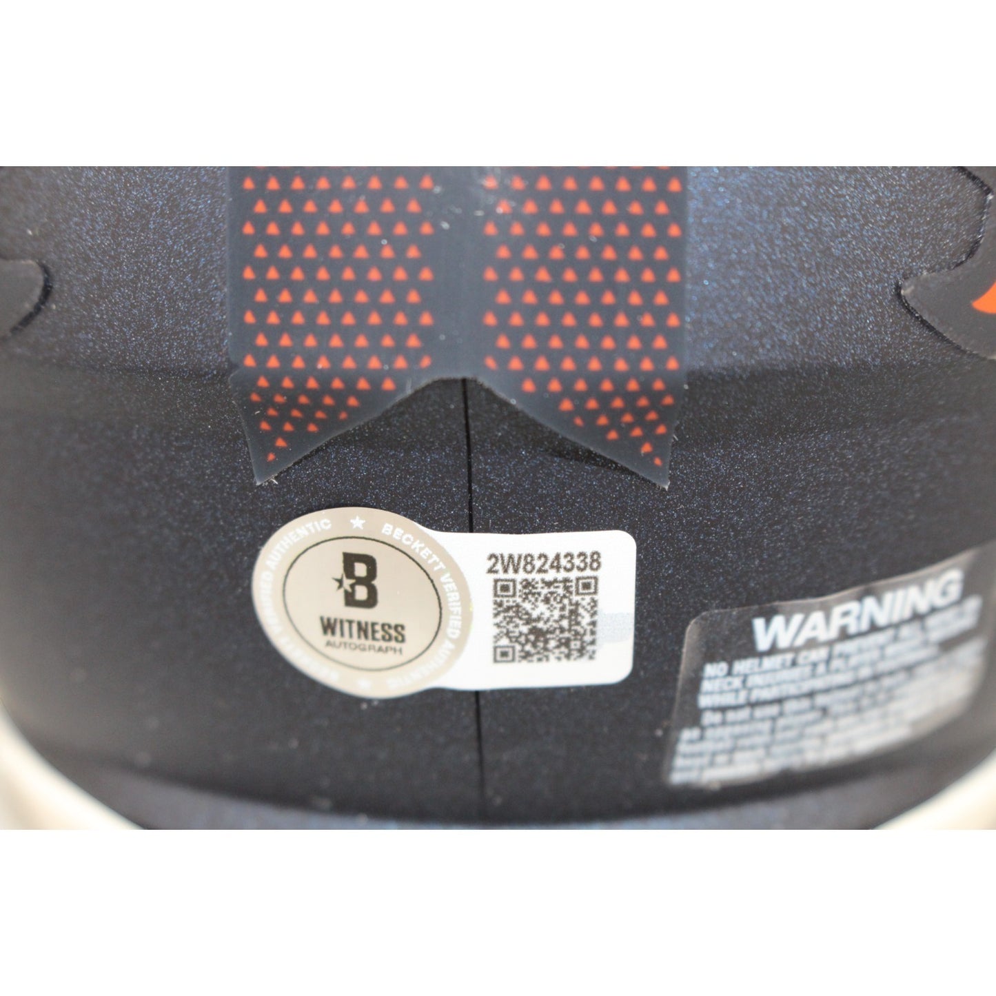John Elway Signed Denver Broncos Mini Helmet with "HOF" Inscription Beckett BAS