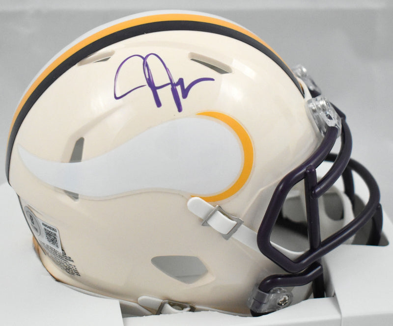 Justin Jefferson Signed Minnesota Vikings Retro Speed Mini Helmet